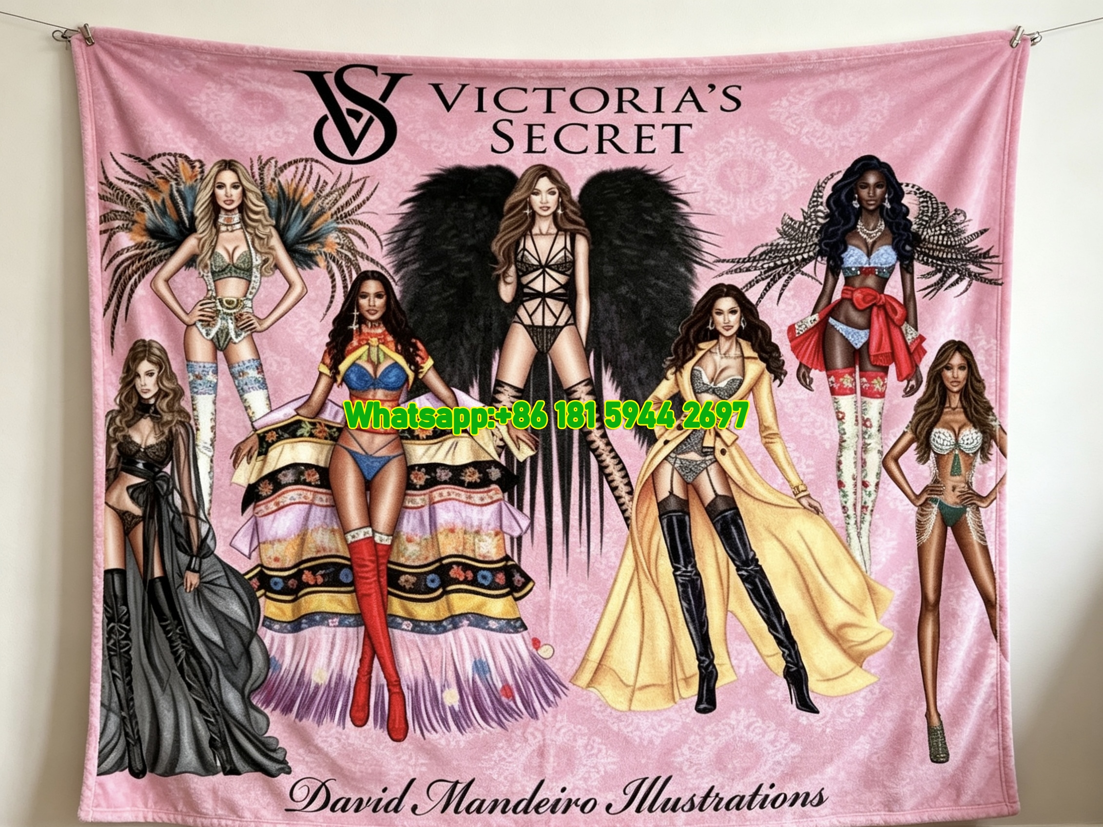 Victoria's Secret Fashion Show Fleece Throw Blanket V108